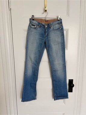 Dolce & Gabbana Light Blue Denim Jeans with Red Logo Details